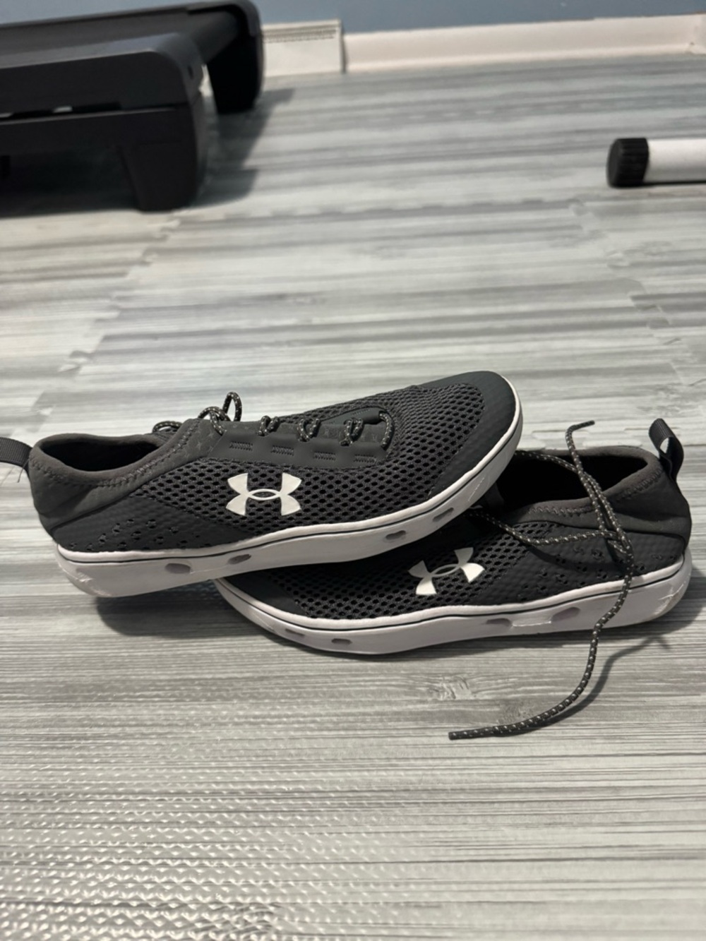 Under Armour Grey and White Mesh Slip-On Athletic Water Shoes